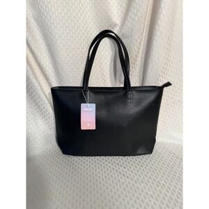 Kalidi Black Zipper Top Shoulder Tote Travel Work Bag NWT